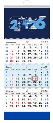 Calendario vertical de pared triple 2026, 2026, para colgar en la pared, calendario de vista de 3 meses, organizador multiusos para el hogar, planificador de pared colgante para niños, amigos, cocina
