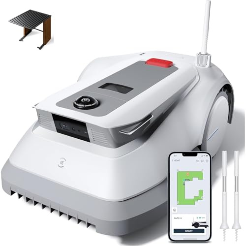 ECOVACS Goat G1-800 (with Garage) Mähroboter 800㎡ ohne Begrenzungskabel, vollautomatischer kartierender Rasenroboter, Ultra-Weitband+Vision+GPS-Positionierung
