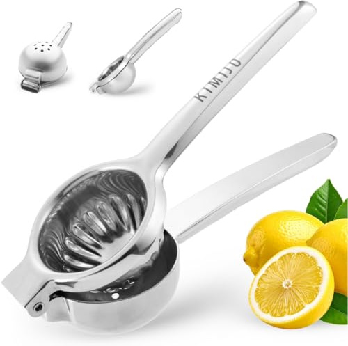 KIMIJO Premium Zitronenpresse aus Edelstahl - robuste Hand Zitruspresse, Lemon Squeezer - Säurebeständig & langlebig - Perfekt für Zitronen & Limetten - Bar Coctail Zubehör