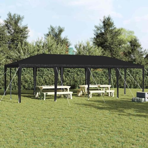 Ziaphsol Tente de fête - Anthracite - 800 x 400 x 266 cm - En polyéthylène et acier - Tente de réception pliable - Résistant aux intempéries - Protection UV pour jardin, terrasse, extérieur