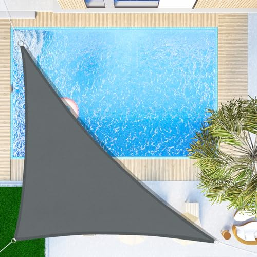 SUNNY GUARD Voile d'ombrage Triangulaire Imperméable 3x3x4.25m Anthracite | Toile d'ombrage Avec Protection UV 95%,Idéale Pour Patio,Jardin,Terrasse,Extérieur et Balcon