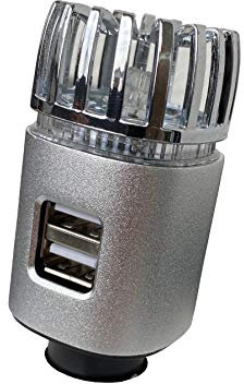 MCalle Purificador de aire para coche, ionizador, Dual USB, color plateado mate