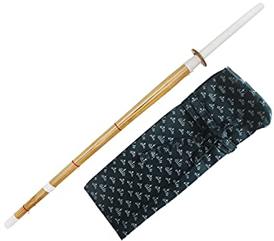 HaoHZ Kendo Shinai Bambus Katana Schwerter mit Handschutz,with Bag,120cm