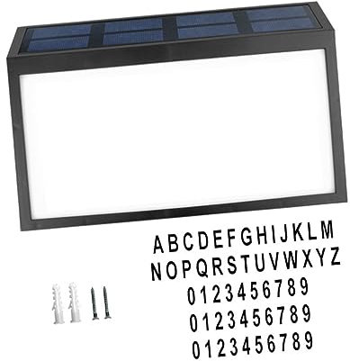 OSALADI Luce Solare Da Parete Per Numeri Civici Allarme Solare Per Casa Alimentato Energia Luce Per Indirizzo Di Casa Resistente Alle Intemperie Numeri Civici Per