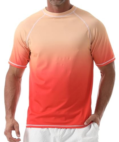 Danfiki UV Shirt Herren T-Shirts Rashguard Badeshirts Rash Vest Kurzärmeliges Wassersurf-Shirt Schnell Trocknendes Beach UPF 50+ Sonnenschutz