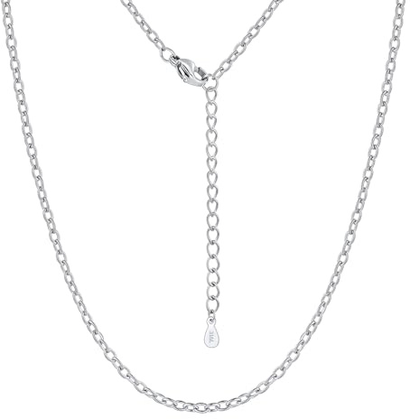 Silvora Cadena Delgada Mujer Apilable Collar Acero Rolo Mujer 41cm 2.5mm