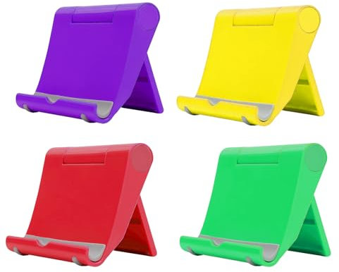 Miunpri Supporto per cellulare da tavolo, 4 pezzi, supporto per telefono, supporto da scrivania, supporto pieghevole per cellulare antiscivolo, adatto per tutti i tipi di telefoni cellulari e iPad (B
