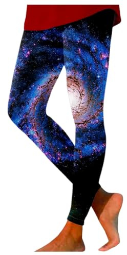 Generisch Leggings Galaxy para mujer, disfraz de galaxia, disfraz de espacio, colorido, leggings de planeta, vestuario, disfraz de espacio, largos, batik, pantalones de yoga, galaxia, disfraz de yoga,