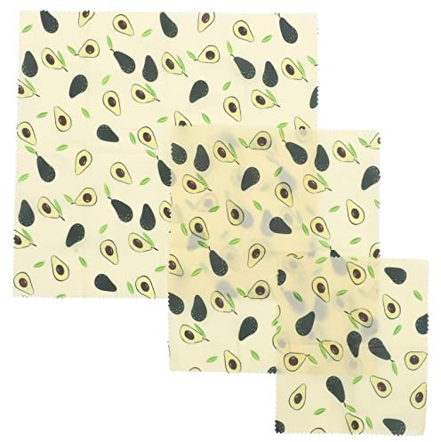 PERSELOSO 3pièces Chiffons Cire Abeille Pour Conservation Alimentaire Écologiques Et Réutilisables Pour Sandwichs Fruits Et Légumes Pratique Cuisine