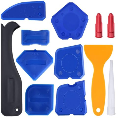 LIXSAZSE Kit di attrezzi per mastice Sigillante riutilizzabile Accessori in silicone Applicatore di rimozione Comodo set di finitura per spargitore Finestra, Blu