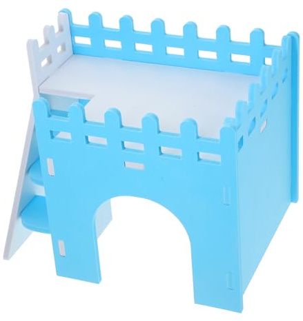 HEMOTON Cachette pour Cobaye avec Échelle Double Couche pour Petits Animaux comme Hamster Rat Lapin Nain Refuge Confortable et Privé