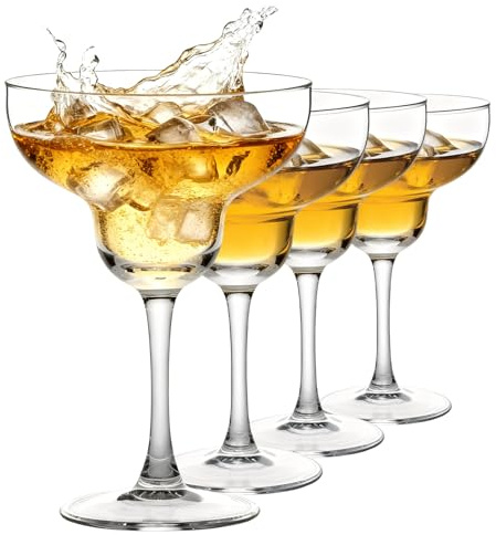 MYKAGS Set of 4 Margarita Glasses, 455ml Elegant Cocktail Glasses for Frozen Drinks Cocktails and Pina Coladas