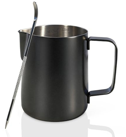350ML Leche Jarra Acero Inoxidable Negro Café Leche