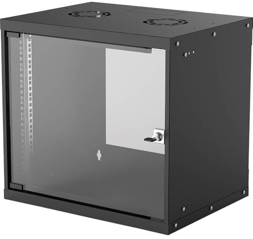 intellinet 714174 Basic Line - Distribuidor de Pared (48,26 cm/19, 9 U, 487 x 540 x 400 mm, Plano, Clase de protección IP20), Color Negro