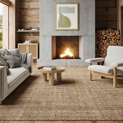 Nuloom Ashli Hand Woven, Natural, 9'6 x 13'6, Farmhouse, Jute, Soft and Textured, High Traffic, Stain Resistant, Easy Clean, Durable Area Rug for Bedroom, Living Room, Dining, Den, Foyer, Entryway