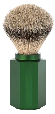 MÜHLE Rasierpinsel - Hexagon Serie - Silvertip Fibre - Aluminium eloxiert forest