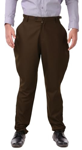 ThePirateDressing Steampunk Gothic Victorian Admiral Bartholomew Jodhpur Pants Costume for Men – Renaissance, Medieval, Pirate, Cosplay, Halloween Outfit C1415 - Espresso - Large