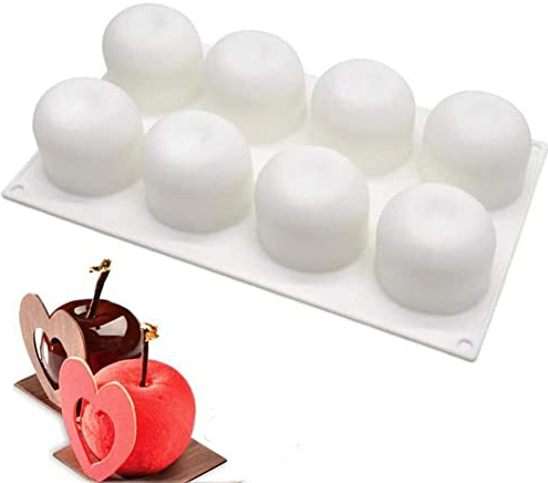 ZOOENIE 3D silikonformar redskap för kakdekoration, mousse-form, bakverk, dessertform, kakform, för cupcakebakning, tvålbakform, gelé, pudding, choklad (äpple)