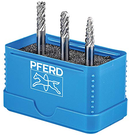 PFERD HM-Frässtift-Set, 3-teilig, Zahnung ALLROUND, Schaft-ø 6 mm, Frässtift-ø 6mm, 21901406 – für den vielseitigen Einsatz auf den wichtigsten Werkstoffen