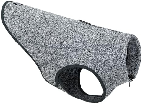 Kurgo Core Hunde-Pullover, Leichtes Fleece, Mit 2-Wege-Reißverschluss, Mit Hundegeschirr kompatibel, Größe M, Schwarz