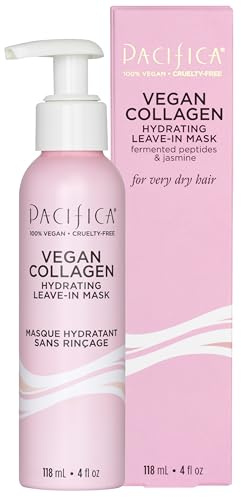 Pacifica Vegan Collagen Leave-In Repair Hair Mask – Leave-In Conditioner Treatment for Dry Damaged Hair, Hydrating Hair Repair Mask to Strengthen, Reduce Breakage & Split Ends Vegan & Cruelty-Free 4oz