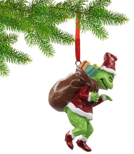 TRNOLPX Weihnachtsschmuck, Christbaumschmuck, Grinch Baumschmuck, Grinch HäNgende Dekorationen füR Partys, Fenster, Drinnen und DraußEn, Weihnachtsschmuck, Green Monster Weihnachtskugeln