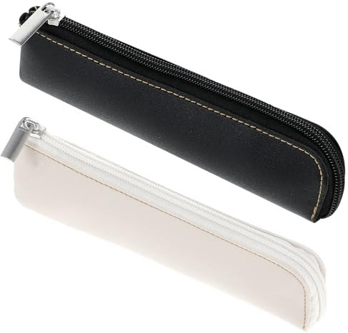 YQQYG Mäppchen Klein 2 Stück Federmäppchen Leder, Tragbare Stifteetui mit Reißverschluss, Etui Stifte für Schreibwaren, Kosmetika, Federmäppchen Klein