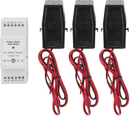 Monitoraggio Bidirezionale 'energia Solare Contatore Elettrico WiFi, Sensore a Pinza CT, Contatore Energetico Intelligente, Contatore Elettrico Wireless, Misuratore di Potenza