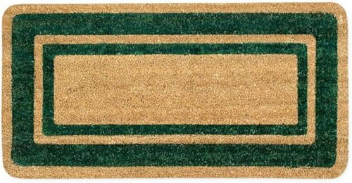 Generico Zerbino Tappeto Cocco Antiscivolo 100% Fibra Naturale Elegante Robusto Ingresso (VERDE, 70x140 Cm)