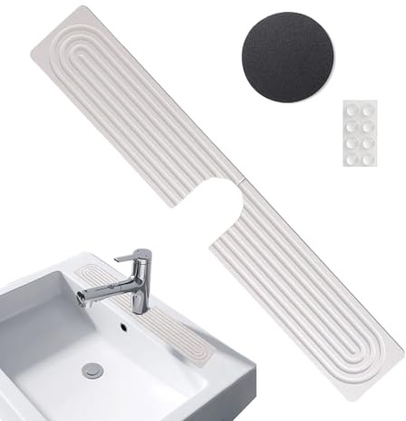 Kitchen Sink Tap Mat | Splash Guard Behind Faucet for Sink, Stone Tray Drip Catcher Quick Drying Kitchen Accessories for Restaurant, Hotel, Farm, Room