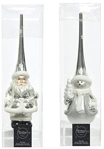 Spitze mit Figur aus Glas 28cm, 1 Baumspitze nach Wahl