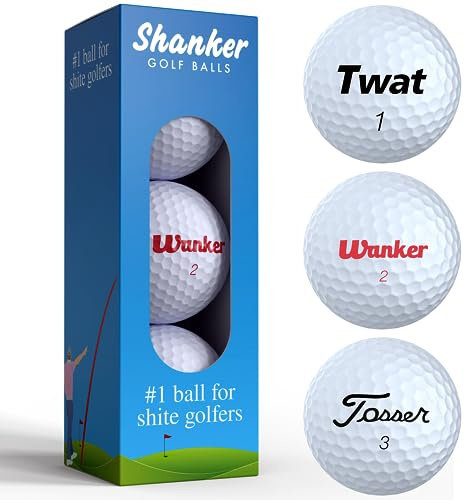 Shanker Golfbollar – Oförskämda märkta hemska bollar – rolig skämtgåva för golfare (ärm med 3, nyhet, spelkvalitet)