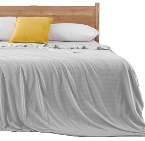 Elegear 200x220cm Bamboo Cooling Blanket for Night Sweats, Arc-chill 3.0 Cool Fiber Summer Throw for Bed Sofa Travel Adult Kid Hot Sleeper, Breathable, Comfort, Lightweight, Double/King Size, Gray