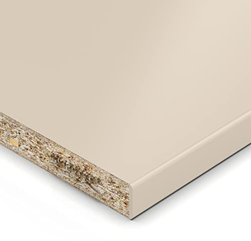 19mm Spanplatte Zuschnitt Kaschmirgrau melaminharzbeschichtet Länge bis 200cm Dekorplatten Zuschnitte mit Umleimer Auswahl: 70 x 120 cm (ABS Kante lange Seite)