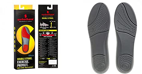 Sorbothane Sorbdouble Double Strike Insoles for Men and Women Antibacterial Shock Absorption & Heel Support Insoles, Size 3-4.5 UK, 35-37 EU, Yellow & Unisex K-rey-soi1053 Cush N Step