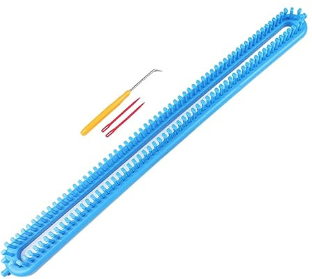 Amagogo Sciarpa Telaio per Tessitura Sciarpa Maglia con Gancio Telaio per Maglieria Rettangolare Leggero Strumento per Maglieria per Sciarpa Cappello Coperta, 58 cm