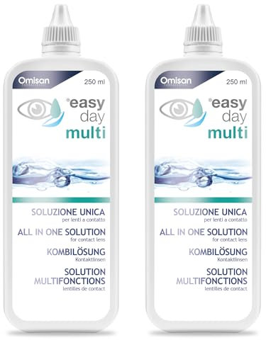 Easy Day Multi Soluzione Unica per Lenti a Contatto - Flat Pack 2x250 ml (compatibile con cassetta della posta)