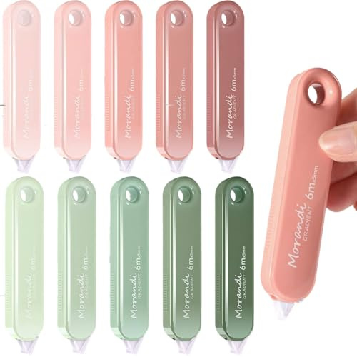 BetterJonny 10 PCS White Out Tapes, Tape Roller Instant Correction Tape Mini Whiteout Tape Set Cute Correction Rollers Aesthetic Stationery for Students Office Workers Home School Stationery Supplies