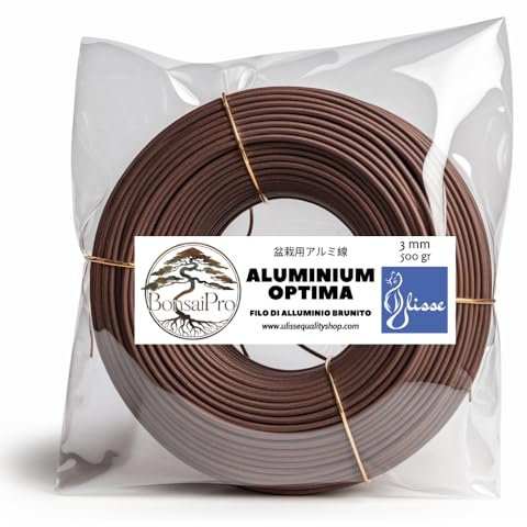 ULISSE® BonsaiPro - Rollo de alambre de aluminio anodizado para bonsái, jardinería (3 mm)
