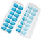 2Pcs Ice Cube Tray, Ice Tray with Lid Ice Cube Moulds with No-Spill, Flexible Ice Cube Molds Small Ice Cube Trays for Freezer Kitchen Chilled Drinks Whiskey Cocktail (14-ice Blue)