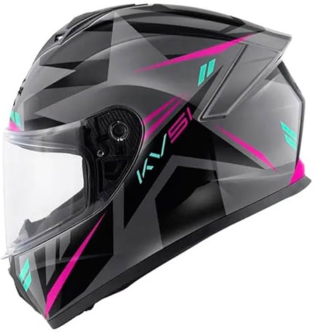Kappa KV1 Zenith Fucsia, Casco de Moto Integral, Unisex para Hombre y Mujer, ECE 22.06 (M)