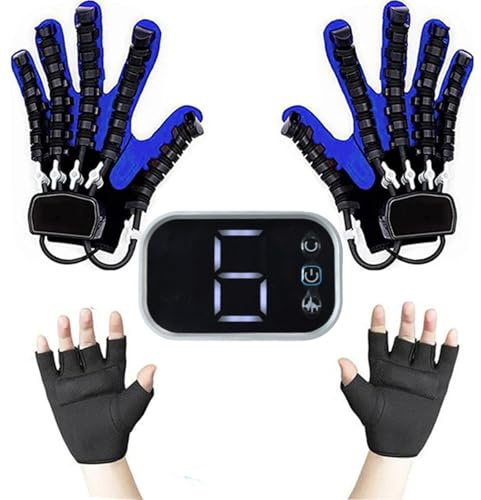 WhFKLca Guantes De Rehabilitación Robóticos, Ejercitador De Dedos para Mano Izquierda Y Derecha, Guantes Robóticos para Accidentes Cerebrovasculares, Hemiplejia, Infarto Cerebral L