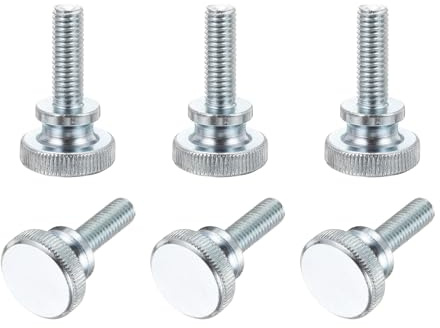 PATIKIL M8 x 25mm Knurled Thumb Screws, 6Pcs Metric Knurled Head Bolts Thumb Screw with Shoulder Grip Knobs Fasteners Tighten Thread Fasteners for TV Monitor Mount