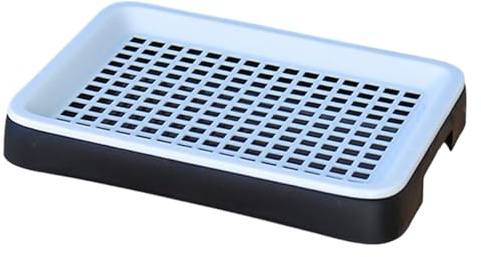 Bac à Litière pour Lapin et Cochon d'Inde, Toilettes Anti-éclaboussures, Facile à Nettoyer, Pot pour Rongeurs- Noir Blanc
