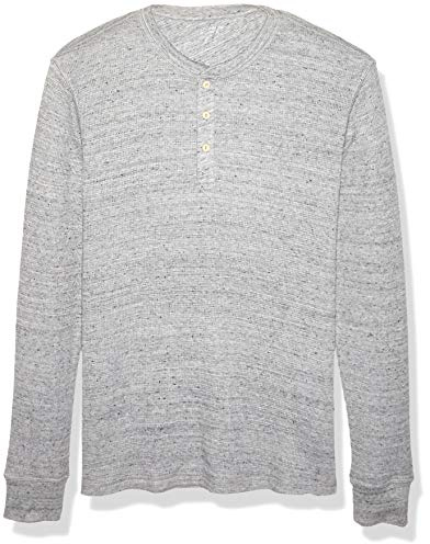 Amazon Essentials Herr normal passform långärmad våffla Henley-skjorta, ljusgrå ljung, Large