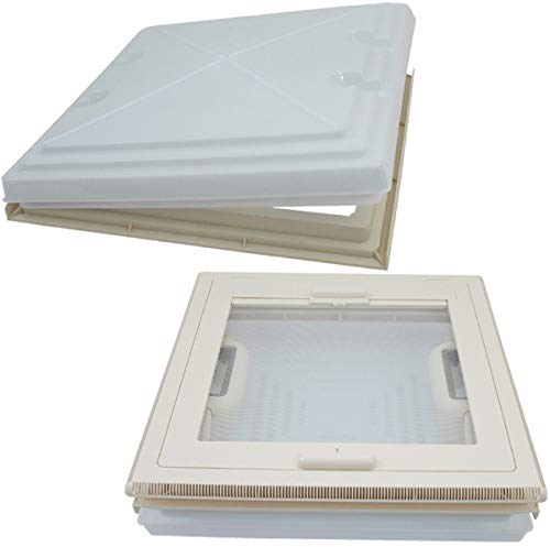 MPK Dachluke Dachfenster Dachhaube 40x40 cm + Rollo Wohnwagen Wohnmobil Caravan für Dachstärken von 42-70 mm