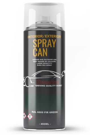 Xtremeauto Spray Paint Finish For Indoor And Outdoor Use Garden Cars Home Kitchen Bathroom Furniture Art Craft Bikes Radiators Metal Wood Plastic Glass UPVC Stone PVC RAL 6009 Fir green