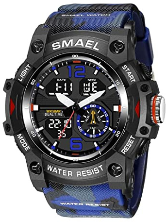 aswan watch Orologio Uomo,Orologio Digitale Uomo con Cronometro,Allarme,Luce LED，Calendario-Orologi Sportivo con Cinturino in Silicone