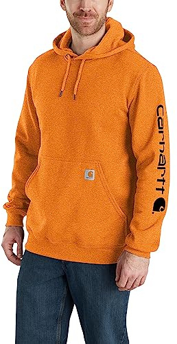 Carhartt Loose Fit Midweight Logo Sleeve Graphic Sweatshirt Maillot de survêtement, Marmalade Heather, L Homme