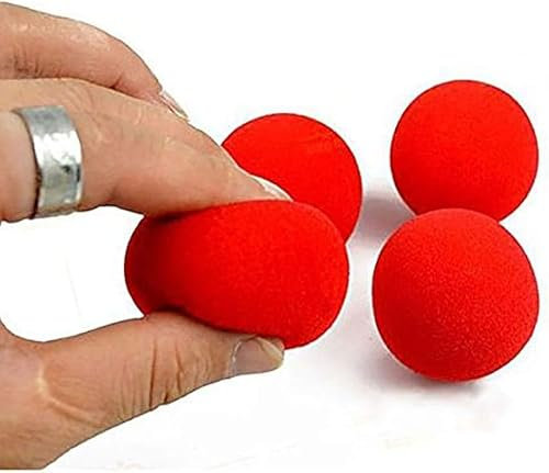 10 Stück rote magische weiche rote Schwammbälle Nahaufnahmen klassische Straßenkomödie kleine magische Ball Trick-Requisiten (4,5 cm)